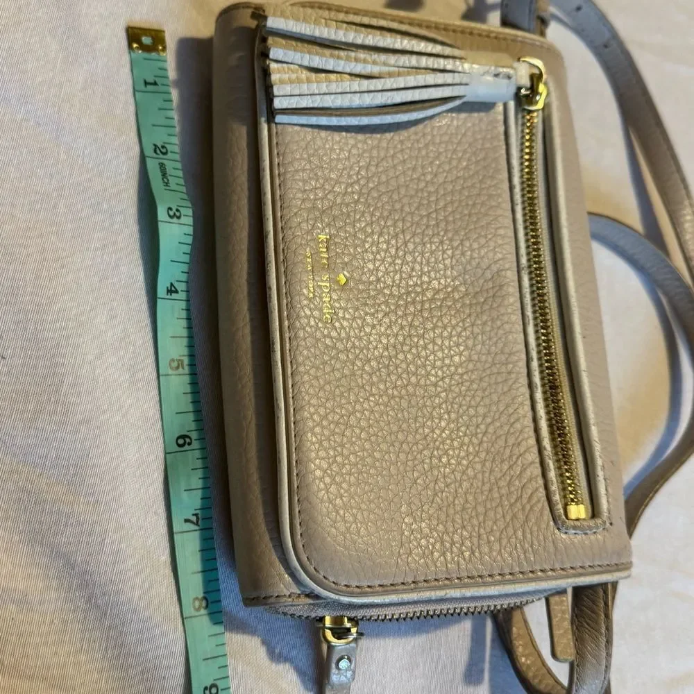 Kate Spade Chester Street Avie‎ Tassel Flap Close Zip-Around Crossbody Bag Cream